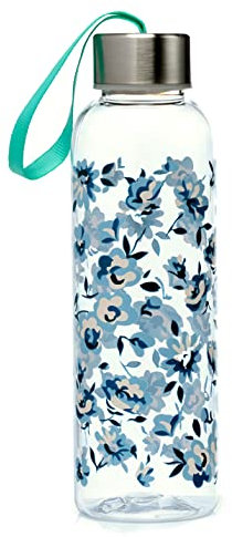 Puckator BOT170 Bouteille d'eau réutilisable en Plastique avec Couvercle métallique Motif Pivoine 500 ML, Unique