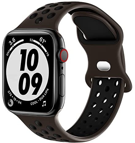 Higgs Sport Strap Compatible with Apple Watch Strap 44mm 45mm 46mm 42mm 49mm 40mm 38mm 41mm, Breathable Silicone Double Hole Band for iWatch Strap Series 10 9 8 7 6 5 4 3 2 1/SE/Ultra