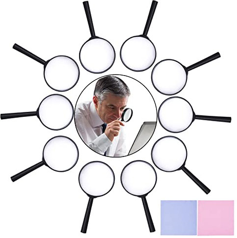 FCXQG 10 Stück Kinderlupe aus Kunststoff - Mini Lupen Set für Detektiv Ausrüstung und Kindergeburtstag