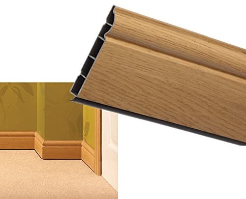 VP Roomline Skirting Board 150mm x 5m - Plastic Ogee Skirting Board - English Oak
