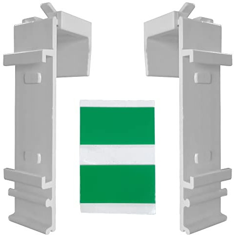 Estika Klemmträger für Doppelrollo, Duo Rollo - 1 Paar, 2 Stück - Weiß - inkl. Klebepads - Klemmfix ohne Bohren, Verstellbar von 15mm bis 23mm, Ersatzteile für Rollos für Fenster ohne Bohren