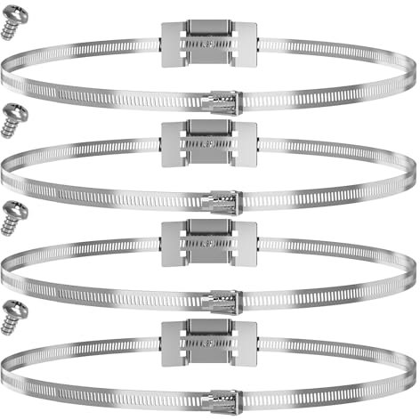 CHOWZZ Adjustable Sign Mounting Bracket for Larger Poles,4 to 15 Metal Street Sign Mounting Bracket Hardware,Propane/Expansion Tank Bracket for Water Heater,2 Pole Brackets with 2 Straps