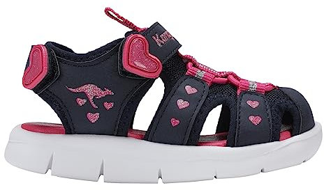 KangaROOS Jungen Unisex Kinder K-Mini Sandale, dk Navy/Daisy pink, 24 EU