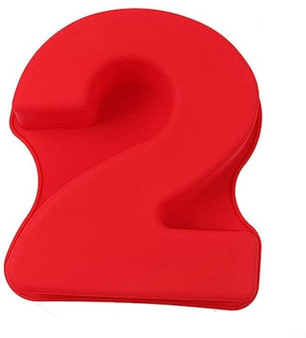 ZYWUOY Lot de 2 grands moules à gâteau en silicone 3D en forme de chiffre 25,4 cm - Anti-adhésif - Rouge