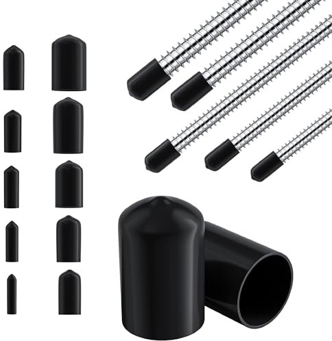 200 PCS Black Round Rubber End Caps 2mm 3mm 4mm 5mm 6mm 7mm 8mm 9mm 10mm 11mm,10 Sizes Bolt Covers Thread Protector Caps