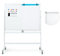 GOPLUS Tableau Blanc Effacable Amovible avec Hauteur Réglable 161-181cm, Tableau Blanc Magnetique Rotatif 360° avec 4 Roue, 1 Effaceur, 12 Aimant, 2 Clip, 6 Marqueur, 25 Papier pour École, Bureau