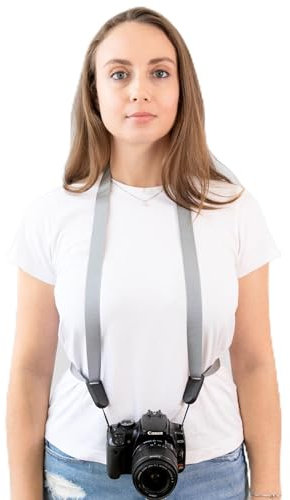 Camstrap - Sangle-harnais mains libres pour appareil photo et jumelles de fabrication française adaptation universelle (Silver)
