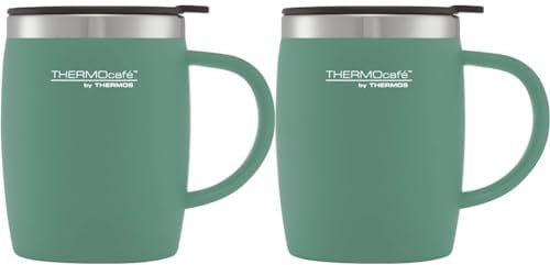 Thermo Cafe Desk Mug, Plastic, Duck Egg, 1 Count (Pack of 2)