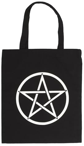 Something Different Wholesale Pentagramm-Tragetasche, Baumwoll-Tragetasche mit Pentagramm, okkulte Einkaufstasche, Hexe, Leinen, Gothic, umweltfreundliche Tasche, alternative modische Tragetasche,