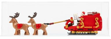 icuanuty Acryl Vitrine für Lego 40499 Der Schlitten des Weihnachtsmanns , Staubgeschützte Aufbewahrung und Organisation Vitrine für Lego Modell, Größe: 35x14x11 cm (Nur Display Case)