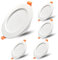 Sweier 3CCT Schaltbarer LED Einbaustrahler 5W IP44，3000K/4000K/6000K, 480LM Flachbau Deckenstrahler mit Aluminiumgehäuse, Öffnen 70mm Einbauleuchten (5er Set,Weiß)
