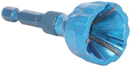 Deburring External Chamfer Tool with 3 Flute Carbide Blades, Deburring Drill Bit Remove Burr Tools Quick Release Shank Fits, External Chamfering Tool for Metal Glass Fibre