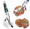 ZoneYan Pfannenwender Zange, Slide Steak Clip, Grillzange aus Edelstahl, Multifunktionaler Küchenhelfer zum Grillen, Grillen Von Fisch, Braten Von Steaks, Lebensmittelzange und Mehr
