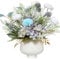 LUWENER Artificial Flowers In Vase,14.57in Faux Hydrangea Flower Plants,Silk Blue Dahlia Realistic Poppy Fake Flowers for Living Room, Bedroom and Bathroom Dining Table Decor