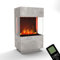 GLOW FIRE Wasserdampf Kamin OGF 1 Mini (Standkamin) - Elektrokamin mit realistischen LED 3D-Flammen, Knistereffekt & Fernbedienung, 55x96x40 cm - Opti-Myst 400 Elektro Kamin, Beton