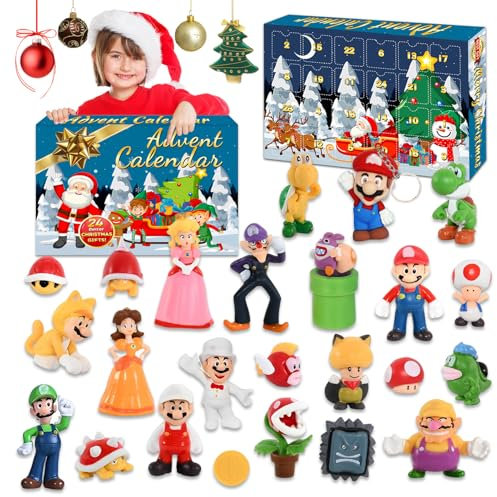 Adventskalender 2025 Super Bro mit 24 Super Bro Figuren Set,Adventskalender Bro,Weihnachtskalender Bro,Weihnachtsgeschenke