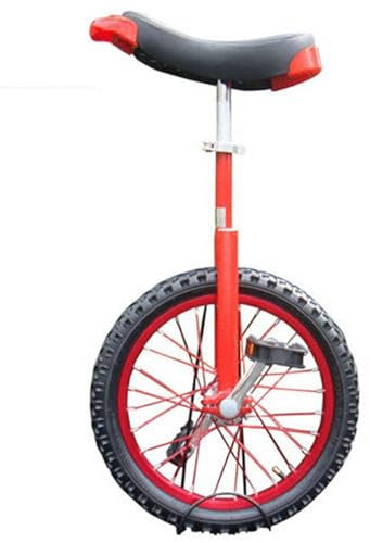 Einrad Erwachsene Wheel Trainer Einrad, 20/18/16/14 Zoll Einrad for Erwachsene/Kinder/Anfänger, Verstellbares Outdoor-Einradfahrrad Mit Leichtmetallfelge, for Outdoor-Sportarten Radfahren(Red,14)