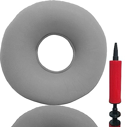 Thapncow Hämorrhoiden Sitzkissen Aufblasbar, Donut-Sitzkissen, Orthopädisches Rundkissen mit Pumpe, Entlastung Steißbein Steißbeinschmerzen