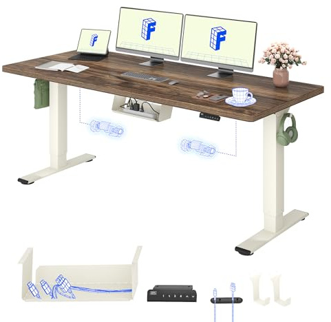 FLEXISPOT Höhenverstellbarer Schreibtisch elektrisch, Doppelmotor 180x80 cm | 25 mm einteilige Tischplatte, Kabelmanagement&Memory-Funktion, ergonomischer Büro-&Computertisch, elektrisch höhenverstellbar