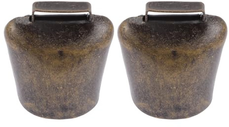 KOCKSHION Campanelli per Bovini in Metallo 2 Pezzi Campanelli da Appendere al Bestiame Suono Nitido Resistente Ferro Zincato Dimensione Media Dispositivo Anti-Smarrimento per Mucche e