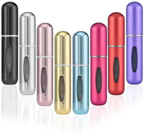 MBSIVSA 8PCS Travel Perfume Bottle, 5ML Mini Perfume Bottle, Perfume Atomiser for Luggage, Aftershave, and Holiday