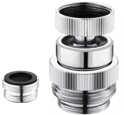 kokdid Flexibler Wasserhahn-Anschluss, Messingkonstruktion, Schlauchadapter, einfache Installation, Gartenbewässerung, Autowaschwerkzeug, Zubehör, drehbarer Gartenschlauch-Wasserhahn-Adapter