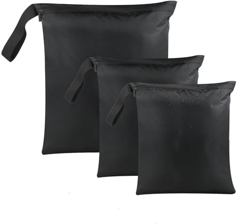 3 Pezzi Sacca Impermeabile Wet Bag, Porta Pannolini e Salviette da Borsa con Zip e Manico per Nuoto, Asilo, viaggio, Casa, Costumi da Bagno, Pannolini, Salviette, 50x40cm, 36x30cm, 30x22.5cm