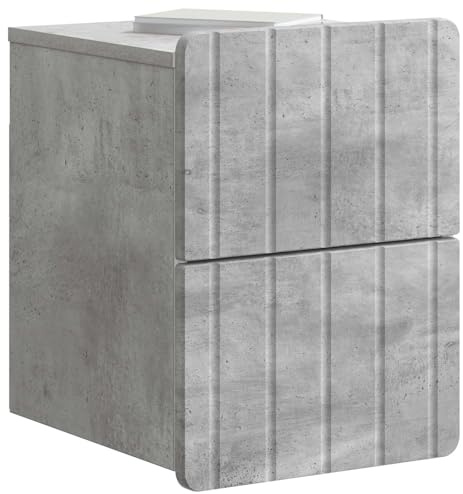 vidaXL Wandmontierter Nachttisch 2 pcs Betongrau 33 x 34,5 x 43 cm, Großer Wandschrank, Vintage Stil, platzsparend, schwebender Schreibtisch Nachttisch-Organizer