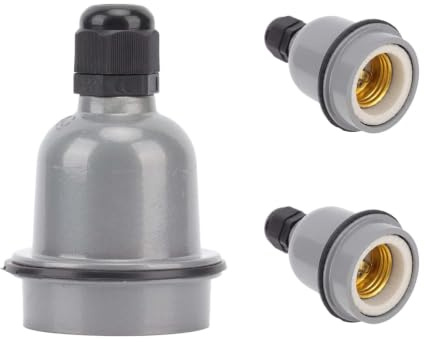 LNGJIN E27-Lampenfassung, Vintage SolideE27 Lampenfassung, LampenfassungE27, E27Fassung, Leuchtmittel E27Fassung,LampenfassungenE27, wasserdicht, wärmeisoliert, Standard-E27-Schnittstelle (3)