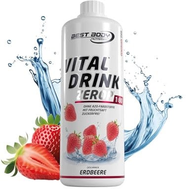 Best Body Nutrition Vital Drink ZEROP® - Erdbeere, Original Getränkekonzentrat - Sirup - zuckerfrei, 1:80 ergibt 80 Liter Fertiggetränk, 1000 ml
