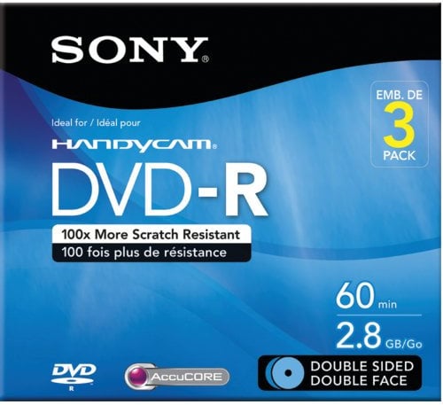 Sony DVD-R Recordable Storage – 3 Discs – DVD + RW Virgin (2.8 GB, DVD-R, 60 min)