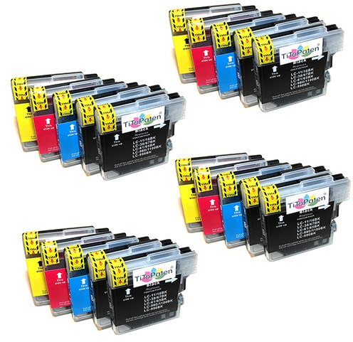 *TiToPaten®* 20 XXL Patronen kompatibel für Brother LC-1100 LC-980 Brother DCP-145C 163C 165C 167C 185C 195C 365CN 373CW 375CW 377CW 383C 385C 387C 395CN 585CW 6690CW Brother MFC-250C 255CW 290C 295CN 297C 490CW 5490CN 5890CN 6490CW 6690CW 6890CDW 790CW 795CW 990CW.