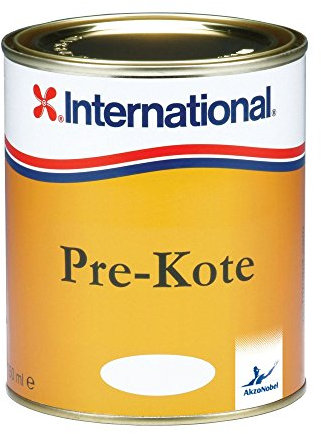 International Pre-Kote Vorstreichfarbe Weiss und blaugrau, geeignet für den Außen- & Innenbereich - hohes Deckvermögen & einfacher Farbtonwechsel, Bootslack