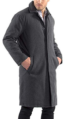 alpine swiss Zach Trench in lana da uomo al ginocchio soprabito grigio Sml