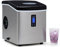 Klarstein Mr. Frost - Máquina de hacer hielo, Tanque de agua 3,3 L, Capacidad de 15 kg, 150 W, 3 tamaños, Preparación en 6-13 min. Aprox., Temporizador, Pantalla LCD, Indicador nivel agua, Negro
