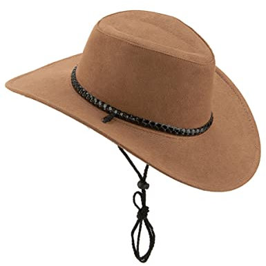 DEGUISE TOI - Chapeau cowboy luxe marron en suede adulte - Chapeau - Taille Unique - Marron - Accessoires pour déguisement - Polyester - - Carnaval
