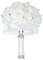Febou Hochzeitsstrauß mit Kristallrosen, Brautjungfernstrauß, Kunstblumen für Hochzeit, Party und Kirche (Elfenbein)
