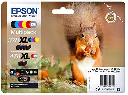 Epson Original 378XL/478XL Tinte Eichhörnchen, XP-15000, Multipack 6-farbig