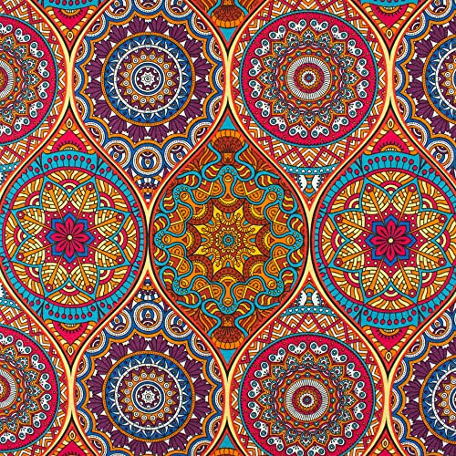 Dekostoff Mandala bunt