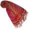 Lorenzo Cana Pashmina Schaltuch 70 x 180 cm Baumwolle Damenschal Wolle Stola mehrfarbig bunt Naturfaser Schal Naturfaser Markenschal Fransen gewebt, Pink-orange-gelb, 70 x 180 cm