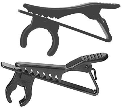 Black Metal Crocodile Clip Holder for 6&8.5mm Lavalier Lapel Microphone Mic