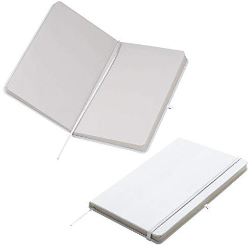 Notizbuch / DIN A5 / 160 S. / blanko / samtweiches PU Hardcover / Farbe: weiß