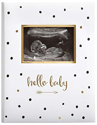Pearhead Hello Beautiful Baby Memory Book, Milestone Journal, New Mum Gift, Newborn Baby Keepsake, UK English Version, Polka Dot