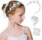 CASKIE Hochzeit Haarschmuck Für Mädchen Und Blumenmädchen, Haar-Accessoires Erstkommunion Prinzessin Weiße Blume Kopfschmuck Perle Haarschmuck Hochzeit Party Für Mädchen