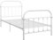 vidaXL Bettgestell Klassisch Metallbett Bett Einzelbett Schlafzimmerbett Bettrahmen Lattenrost Ehebett Schlafzimmermöbel Weiß Metall 90x200cm
