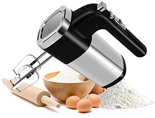 Professional 500W Electric Hand Mixer 7 Speed Powerful Handheld Whisk Include Beaters and Dough Hooks for Kitchen Baking Cake Egg Cream,Black
