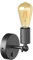 ledscom.de Vintage E27 Wand-Leuchte FETRO mit Schalter, schwarz, schwenkbar, inkl. E27 Lampe Retro gold, extra-warmweiß 489lm