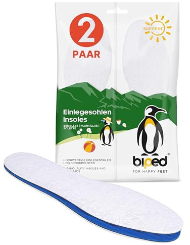 biped 2 paires de semelles pieds nus – coton éponge doux et mousse de latex au charbon actif – lavables, anti-odeurs, pour une fraîcheur hygiénique dans les chaussures z2770(42)