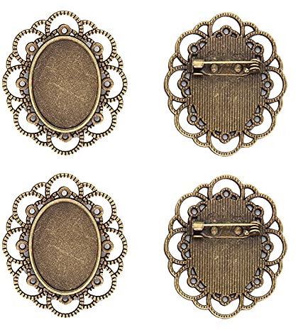 FSSTUD 10 Pièces Alliage Broche Cabochon Broche Vintage Badge DIY pour Fabrication de Bijoux