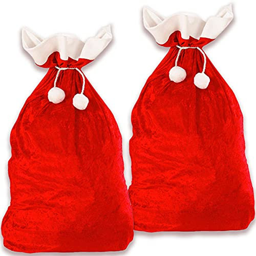 Jonami Weihnachtssack XXL 2 Nikolaussack Weihnachtsmann Sack Santa Sack Geschenkesack Weihnachtsmannsack für Geschenke Rot und Weiss (70 x 110 cm)